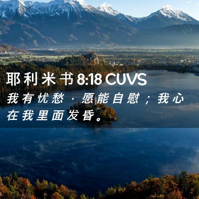 Picture 02 - 耶 利 米 书 8:18 CUVS - 我 有 忧 愁 ， 愿 能 自 慰 ； 我 心 - Bible Verse Picture
