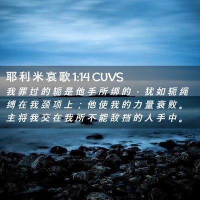 Picture 02 - 耶 利 米 哀 歌 1:14 CUVS - 我 罪 过 的 轭 是 他 手 所 绑 的 ， - Bible Verse Picture