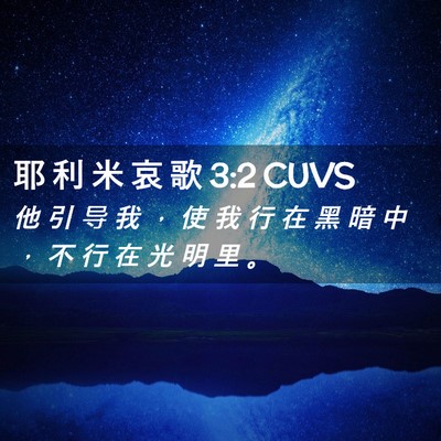 Picture 02 - 耶 利 米 哀 歌 3:2 CUVS - 他 引 导 我 ， 使 我 行 在 黑 暗 中 - Bible Verse Picture