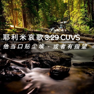 Picture 02 - 耶 利 米 哀 歌 3:29 CUVS - 他 当 口 贴 尘 埃 ， 或 者 有 指 望 - Bible Verse Picture