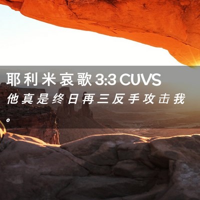 Picture 02 - 耶 利 米 哀 歌 3:3 CUVS - 他 真 是 终 日 再 三 反 手 攻 击 我 - Bible Verse Picture