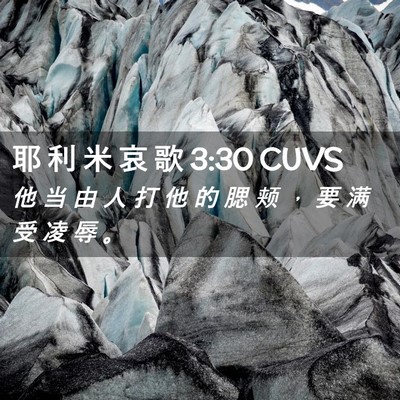 Picture 02 - 耶 利 米 哀 歌 3:30 CUVS - 他 当 由 人 打 他 的 腮 颊 ， 要 满 - Bible Verse Picture