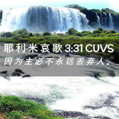Picture 02 - 耶 利 米 哀 歌 3:31 CUVS - 因 为 主 必 不 永 远 丢 弃 人 - Bible Verse Picture