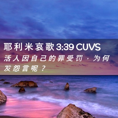 Picture 02 - 耶 利 米 哀 歌 3:39 CUVS - 活 人 因 自 己 的 罪 受 罚 ， 为 何 - Bible Verse Picture