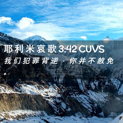 Picture 02 - 耶 利 米 哀 歌 3:42 CUVS - 我 们 犯 罪 背 逆 ， 你 并 不 赦 免 - Bible Verse Picture