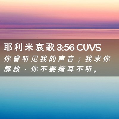 Picture 02 - 耶 利 米 哀 歌 3:56 CUVS - 你 曾 听 见 我 的 声 音 ； 我 求 你 - Bible Verse Picture