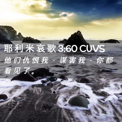 Picture 02 - 耶 利 米 哀 歌 3:60 CUVS - 他 们 仇 恨 我 ， 谋 害 我 ， 你 都 - Bible Verse Picture