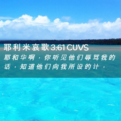 Picture 02 - 耶 利 米 哀 歌 3:61 CUVS - 耶 和 华 啊 ， 你 听 见 他 们 辱 骂 - Bible Verse Picture