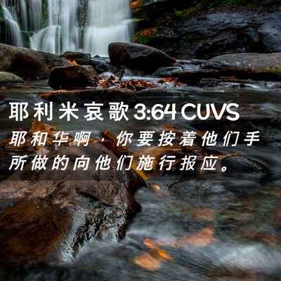 Picture 02 - 耶 利 米 哀 歌 3:64 CUVS - 耶 和 华 啊 ， 你 要 按 着 他 们 手 - Bible Verse Picture