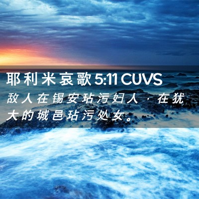 Picture 02 - 耶 利 米 哀 歌 5:11 CUVS - 敌 人 在 锡 安 玷 污 妇 人 ， 在 犹 - Bible Verse Picture