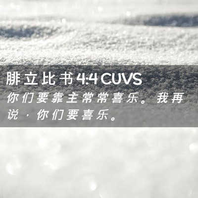 Picture 02 - 腓 立 比 书 4:4 CUVS - 你 们 要 靠 主 常 常 喜 乐 。 我 再 - Bible Verse Picture