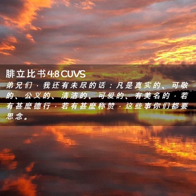 Picture 02 - 腓 立 比 书 4:8 CUVS - 弟 兄 们 ， 我 还 有 未 尽 的 话 ： - Bible Verse Picture