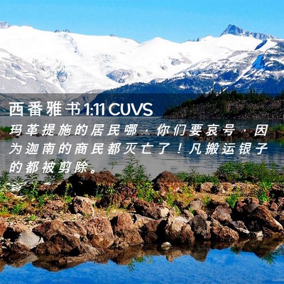 Picture 02 - 西 番 雅 书 1:11 CUVS - 玛 革 提 施 的 居 民 哪 ， 你 们 要 - Bible Verse Picture