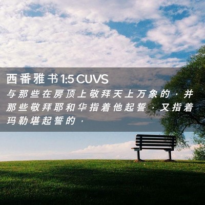 Picture 02 - 西 番 雅 书 1:5 CUVS - 与 那 些 在 房 顶 上 敬 拜 天 上 万 - Bible Verse Picture