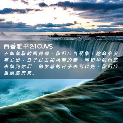Picture 02 - 西 番 雅 书 2:1 CUVS - 不 知 羞 耻 的 国 民 哪 ， 你 们 应 - Bible Verse Picture