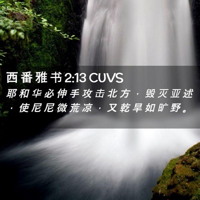 Picture 02 - 西 番 雅 书 2:13 CUVS - 耶 和 华 必 伸 手 攻 击 北 方 ， 毁 - Bible Verse Picture