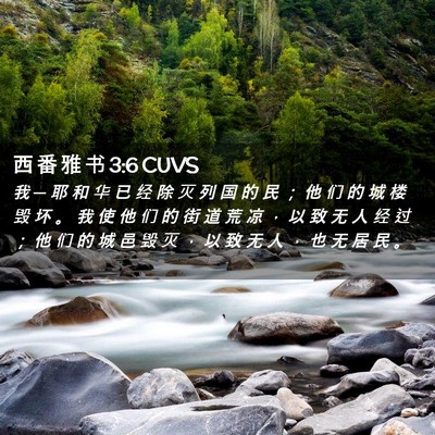 Picture 02 - 西 番 雅 书 3:6 CUVS - 我 ─ 耶 和 华 已 经 除 灭 列 国 的 - Bible Verse Picture