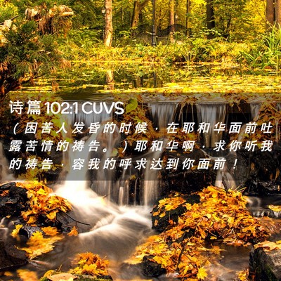 Picture 02 - 诗 篇 102:1 CUVS - （ 困 苦 人 发 昏 的 时 候 ， 在 耶 - Bible Verse Picture