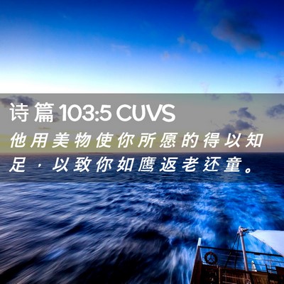 Picture 02 - 诗 篇 103:5 CUVS - 他 用 美 物 使 你 所 愿 的 得 以 知 - Bible Verse Picture