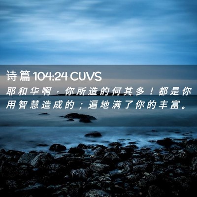 Picture 02 - 诗 篇 104:24 CUVS - 耶 和 华 啊 ， 你 所 造 的 何 其 多 - Bible Verse Picture
