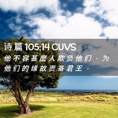 Picture 02 - 诗 篇 105:14 CUVS - 他 不 容 甚 麽 人 欺 负 他 们 ， 为 - Bible Verse Picture