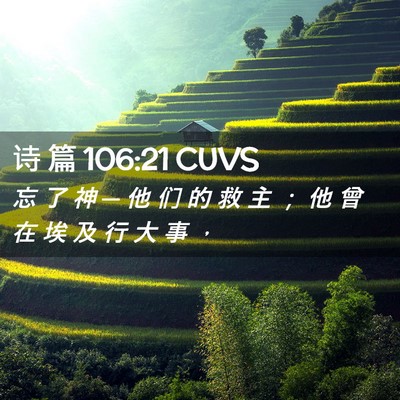 Picture 02 - 诗 篇 106:21 CUVS - 忘 了 神 ─ 他 们 的 救 主 ； 他 曾 - Bible Verse Picture