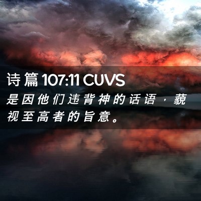 Picture 02 - 诗 篇 107:11 CUVS - 是 因 他 们 违 背 神 的 话 语 ， 藐 - Bible Verse Picture