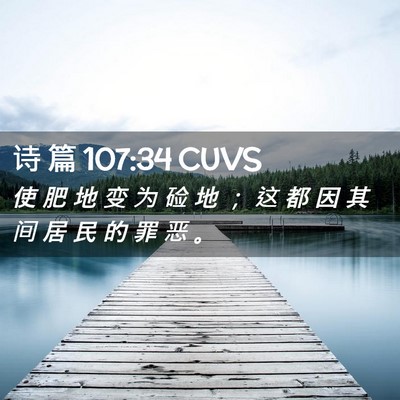 Picture 02 - 诗 篇 107:34 CUVS - 使 肥 地 变 为 硷 地 ； 这 都 因 其 - Bible Verse Picture
