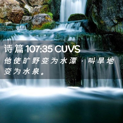 Picture 02 - 诗 篇 107:35 CUVS - 他 使 旷 野 变 为 水 潭 ， 叫 旱 地 - Bible Verse Picture