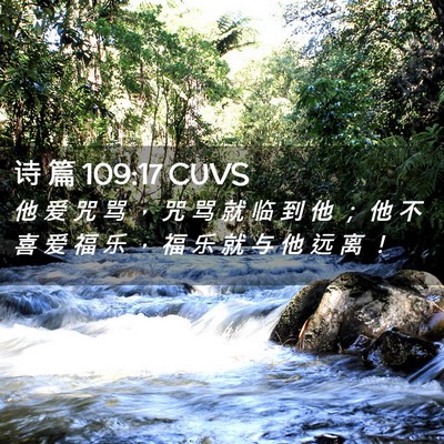 Picture 02 - 诗 篇 109:17 CUVS - 他 爱 咒 骂 ， 咒 骂 就 临 到 他 ； - Bible Verse Picture