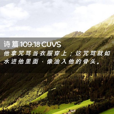 Picture 02 - 诗 篇 109:18 CUVS - 他 拿 咒 骂 当 衣 服 穿 上 ； 这 咒 - Bible Verse Picture