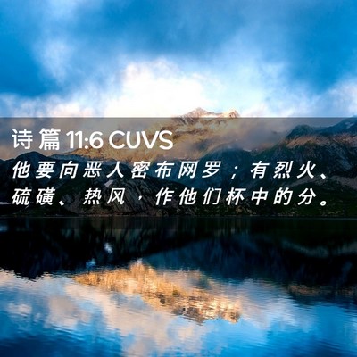 Picture 02 - 诗 篇 11:6 CUVS - 他 要 向 恶 人 密 布 网 罗 ； 有 烈 - Bible Verse Picture