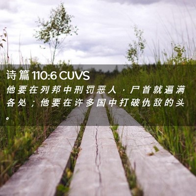 Picture 02 - 诗 篇 110:6 CUVS - 他 要 在 列 邦 中 刑 罚 恶 人 ， 尸 - Bible Verse Picture