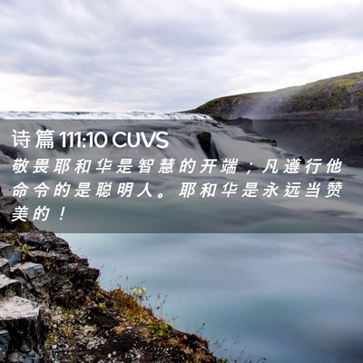 Picture 02 - 诗 篇 111:10 CUVS - 敬 畏 耶 和 华 是 智 慧 的 开 端 ； - Bible Verse Picture