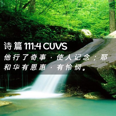 Picture 02 - 诗 篇 111:4 CUVS - 他 行 了 奇 事 ， 使 人 记 念 ； 耶 - Bible Verse Picture