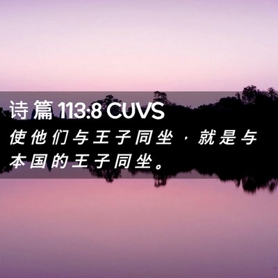 Picture 02 - 诗 篇 113:8 CUVS - 使 他 们 与 王 子 同 坐 ， 就 是 与 - Bible Verse Picture