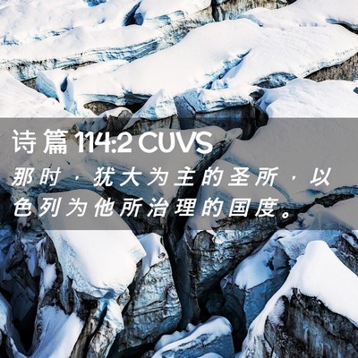 Picture 02 - 诗 篇 114:2 CUVS - 那 时 ， 犹 大 为 主 的 圣 所 ， 以 - Bible Verse Picture