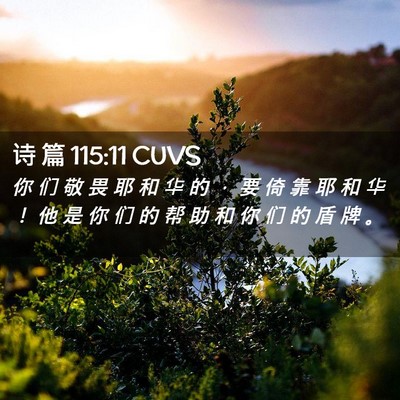 Picture 02 - 诗 篇 115:11 CUVS - 你 们 敬 畏 耶 和 华 的 ， 要 倚 靠 - Bible Verse Picture
