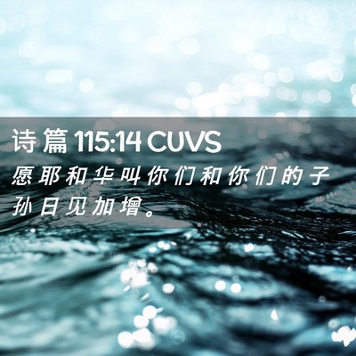 Picture 02 - 诗 篇 115:14 CUVS - 愿 耶 和 华 叫 你 们 和 你 们 的 子 - Bible Verse Picture