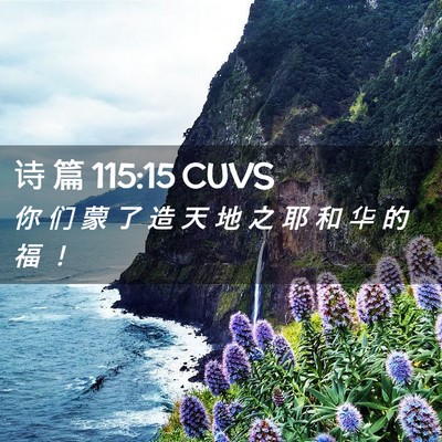 Picture 02 - 诗 篇 115:15 CUVS - 你 们 蒙 了 造 天 地 之 耶 和 华 的 - Bible Verse Picture