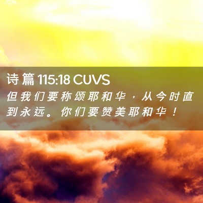Picture 02 - 诗 篇 115:18 CUVS - 但 我 们 要 称 颂 耶 和 华 ， 从 今 - Bible Verse Picture