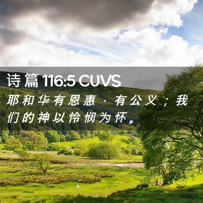 Picture 02 - 诗 篇 116:5 CUVS - 耶 和 华 有 恩 惠 ， 有 公 义 ； 我 - Bible Verse Picture