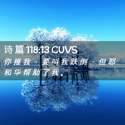 Picture 02 - 诗 篇 118:13 CUVS - 你 推 我 ， 要 叫 我 跌 倒 ， 但 耶 - Bible Verse Picture