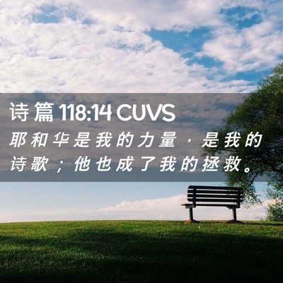 Picture 02 - 诗 篇 118:14 CUVS - 耶 和 华 是 我 的 力 量 ， 是 我 的 - Bible Verse Picture