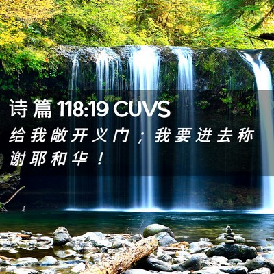 Picture 02 - 诗 篇 118:19 CUVS - 给 我 敞 开 义 门 ； 我 要 进 去 称 - Bible Verse Picture