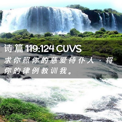 Picture 02 - 诗 篇 119:124 CUVS - 求 你 照 你 的 慈 爱 待 仆 人 ， 将 - Bible Verse Picture