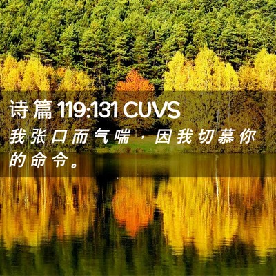 Picture 02 - 诗 篇 119:131 CUVS - 我 张 口 而 气 喘 ， 因 我 切 慕 你 - Bible Verse Picture
