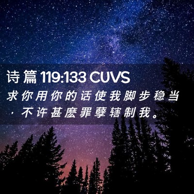 Picture 02 - 诗 篇 119:133 CUVS - 求 你 用 你 的 话 使 我 脚 步 稳 当 - Bible Verse Picture