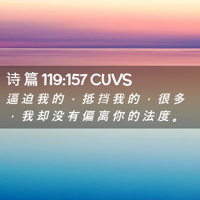 Picture 02 - 诗 篇 119:157 CUVS - 逼 迫 我 的 ， 抵 挡 我 的 ， 很 多 - Bible Verse Picture