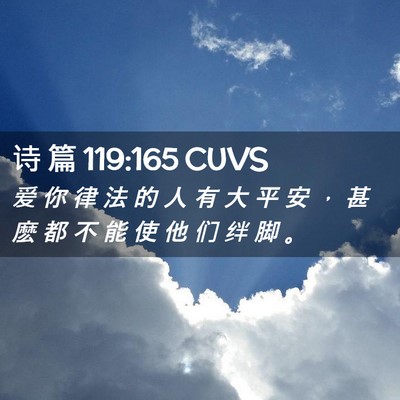 Picture 02 - 诗 篇 119:165 CUVS - 爱 你 律 法 的 人 有 大 平 安 ， 甚 - Bible Verse Picture
